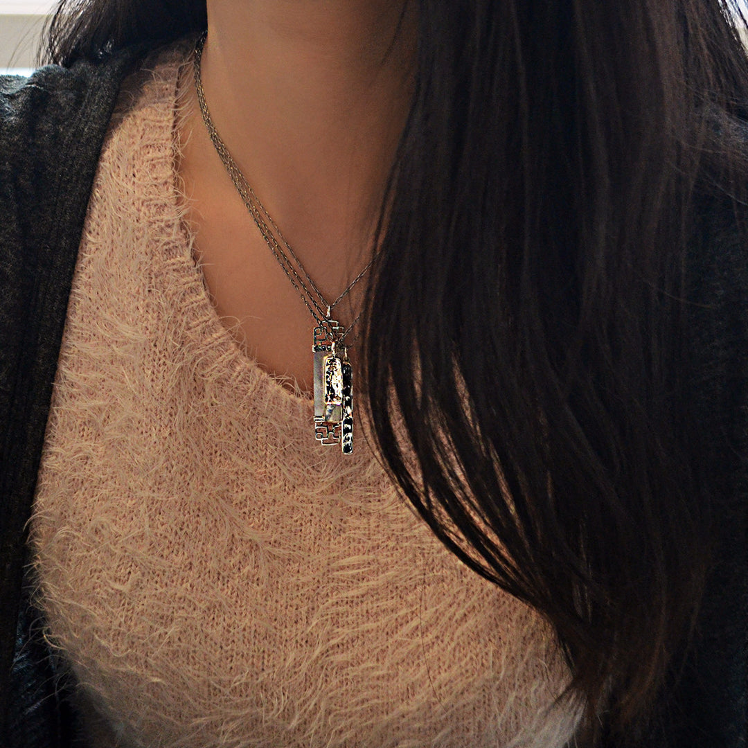 Mystical Pagoda Sterling Silver Stacked Necklaces - Cynthia Gale New York Jewelry