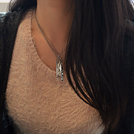 Mystical Pagoda Sterling Silver Stacked Necklaces - Cynthia Gale New York Jewelry
