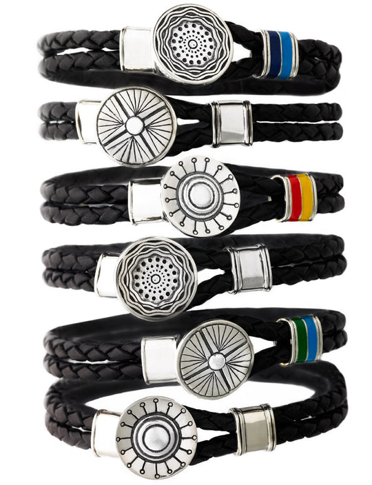 Smooth Seas Don't Make Skillful Sailors Sterling Silver & Enamel Leather Bracelet - Cynthia Gale New York Jewelry