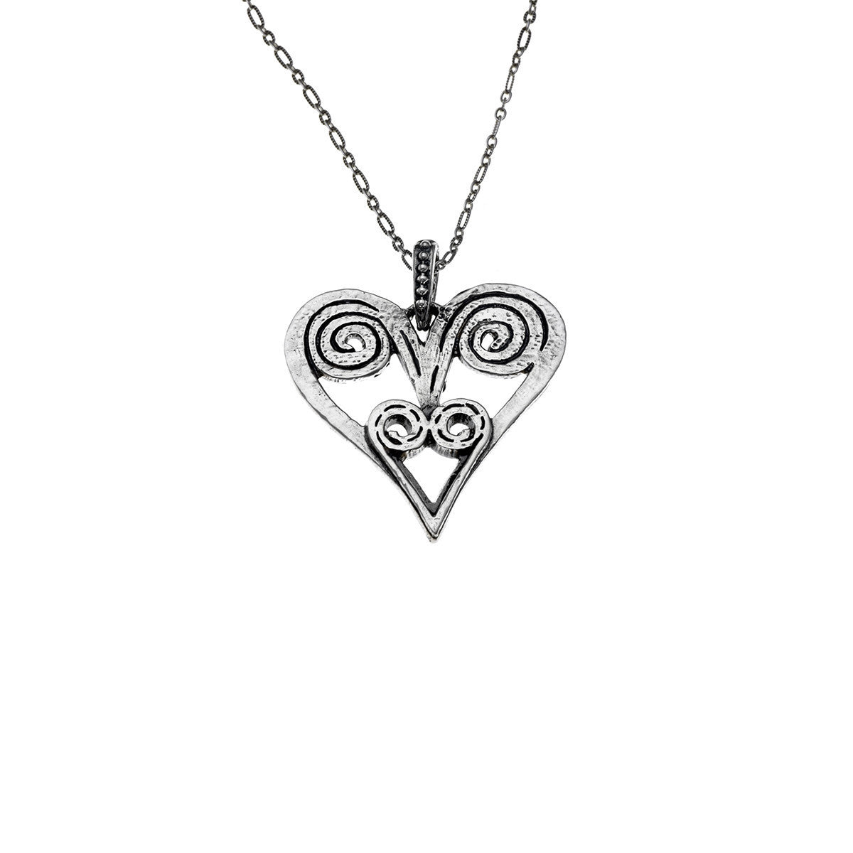 Barnes Metalwork Heart Sterling Silver Necklace - Cynthia Gale New York Jewelry