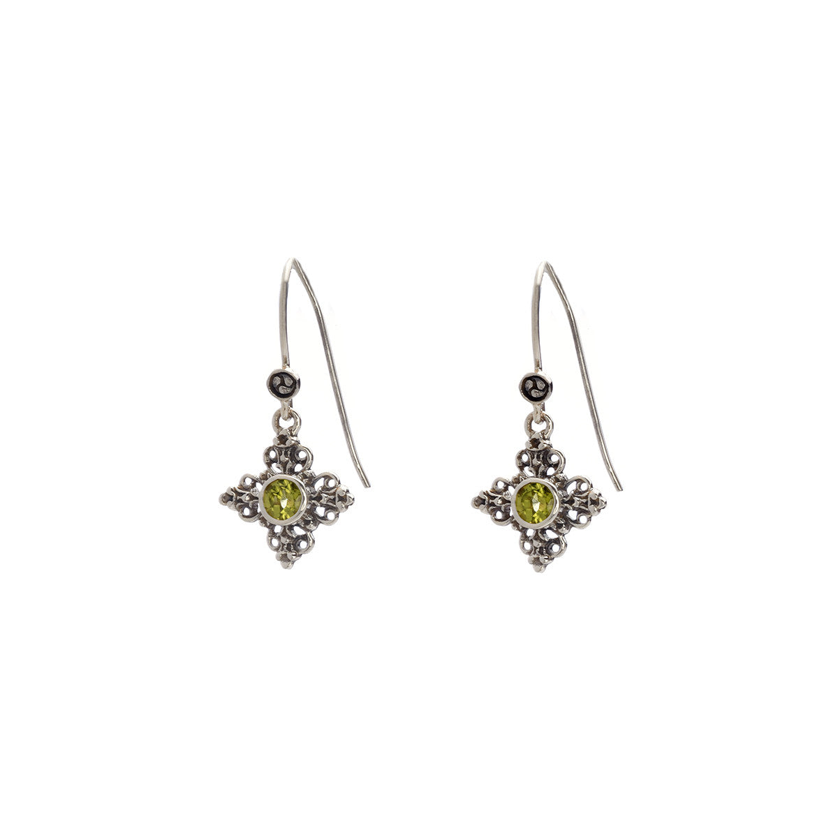 Dharmachakra Sterling Silver Peridot Grace Earring - Cynthia Gale New York Jewelry