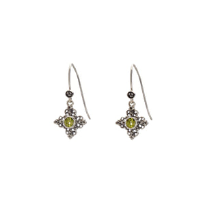 Dharmachakra Sterling Silver Peridot Grace Earring - Cynthia Gale New York Jewelry