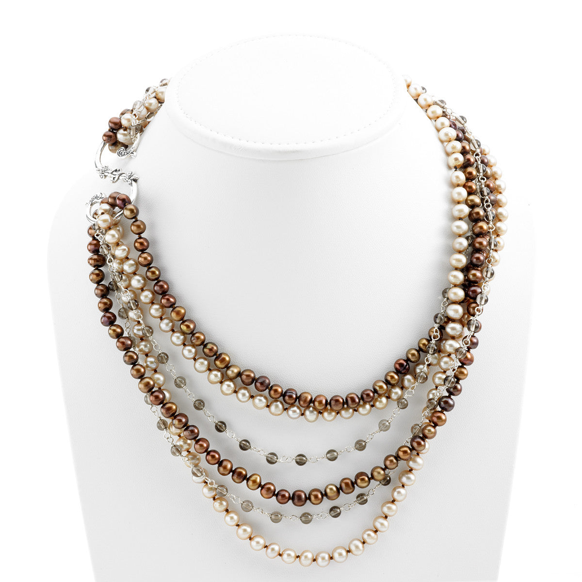 Artknots La Boheme Sterling Silver Brown Pearl Necklace - Cynthia Gale New York Jewelry