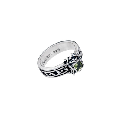 Art Deco Sterling Silver And Peridot Spin Ring - Cynthia Gale New York - 1