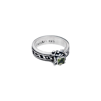 Art Deco Sterling Silver And Peridot Spin Ring - Cynthia Gale New York - 2