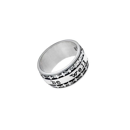 And All Shall Be Well Sterling Silver Spin Ring - Cynthia Gale New York Jewelry