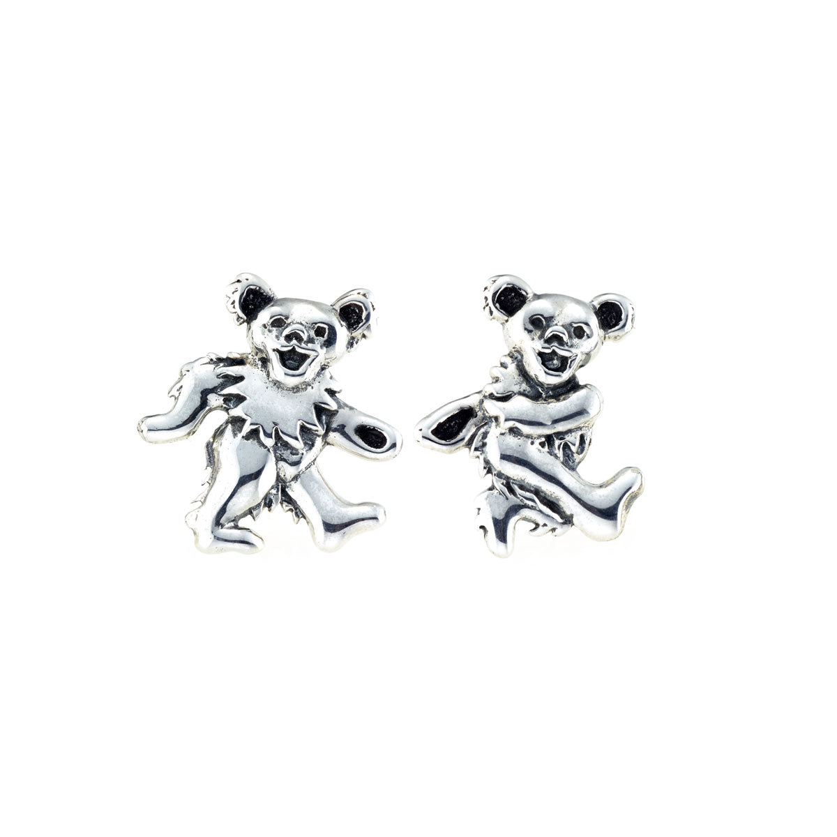 Dancing Bear Sterling Silver Post Earrings