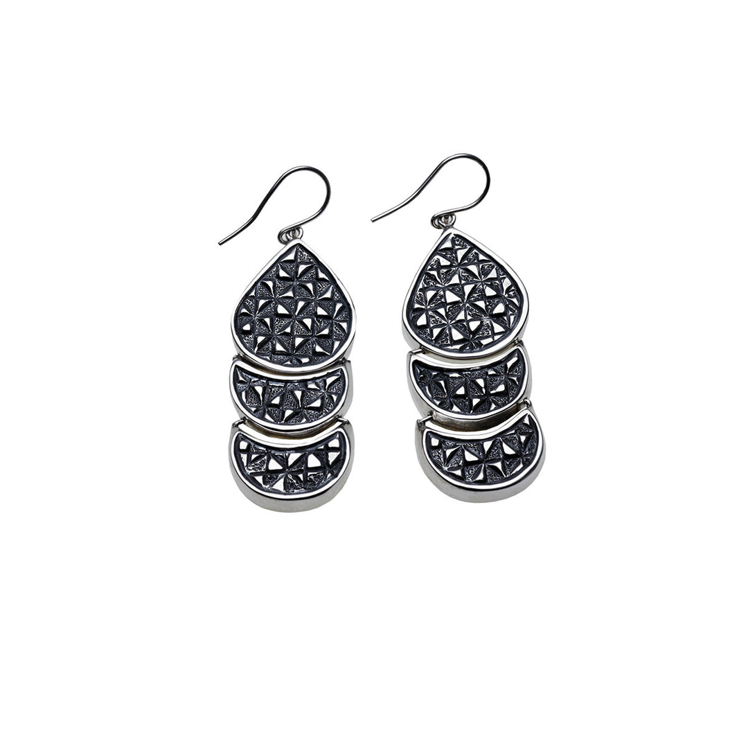 Wiener Werkstatte Triple Drop Earring - Cynthia Gale New York Jewelry