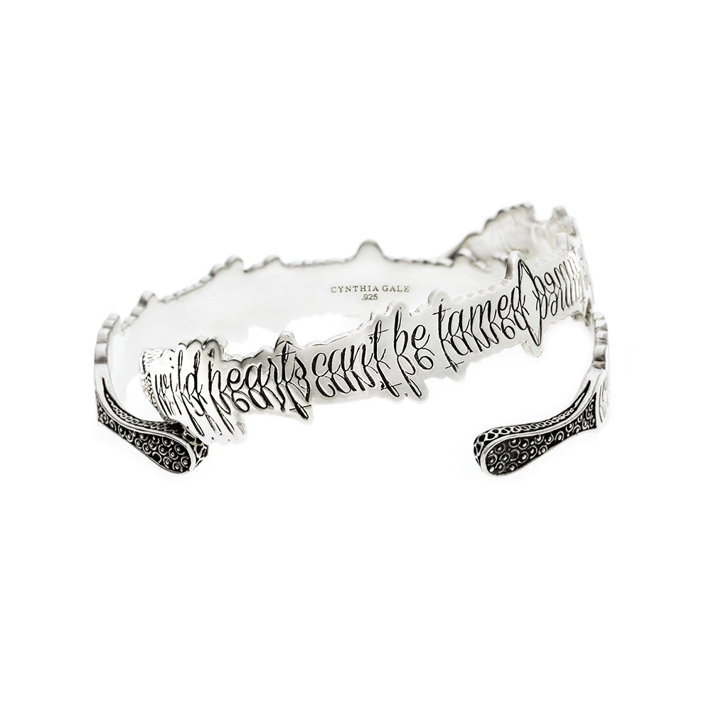 Wild Hearts Can't Be Tamed Sterling Silver Cuff - Cynthia Gale New York Jewelry