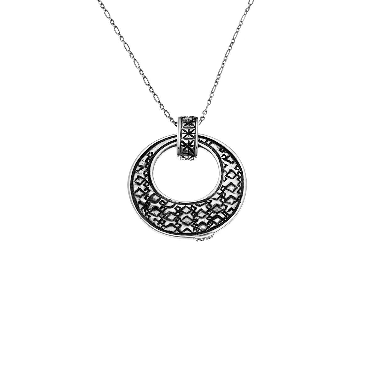 Wiener Werkstatte Reversible Circle Necklace - Cynthia Gale New York Jewelry
