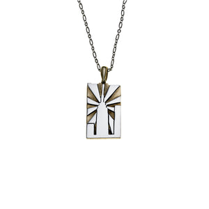 NYC Empire State Building Sterling Silver & Brass Necklace - Cynthia Gale New York - 1